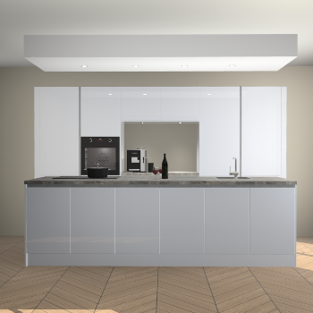 Sneeuwwitte hoogglans greeploze keuken Lodz 63736