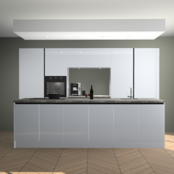 Sneeuwwitte hoogglans greeploze keuken Lodz 63743