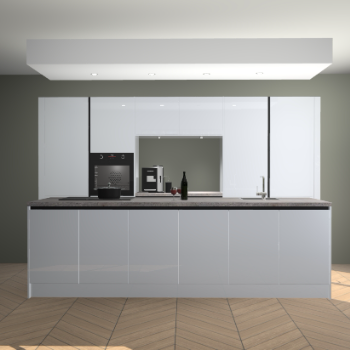 Sneeuwwitte hoogglans greeploze keuken Lodz 63808