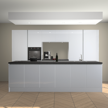 Sneeuwwitte hoogglans greeploze keuken Lodz 63815