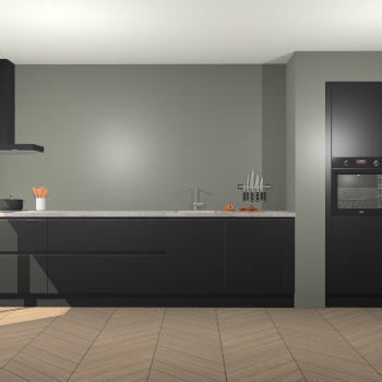 Zwarte greeploze keuken Calgary 86560