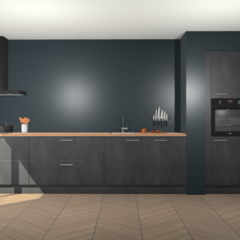 Beton Zwarte keuken Calgary 86685