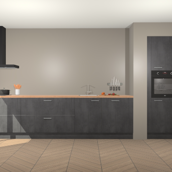 Beton Zwarte keuken Calgary 86686