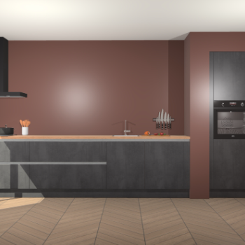 Beton Zwarte greeploze keuken Calgary 86687