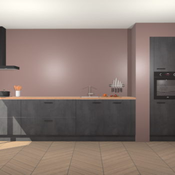 Beton Zwarte keuken Calgary 86688