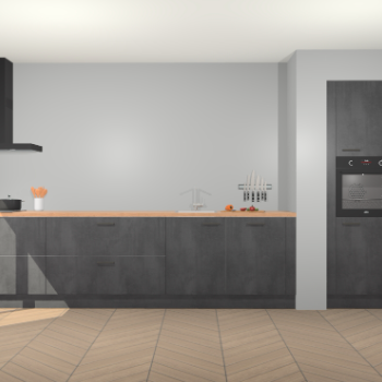 Beton Zwarte keuken Calgary 86689