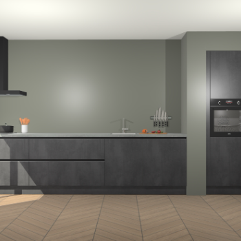 Beton Zwarte greeploze keuken Calgary 86697