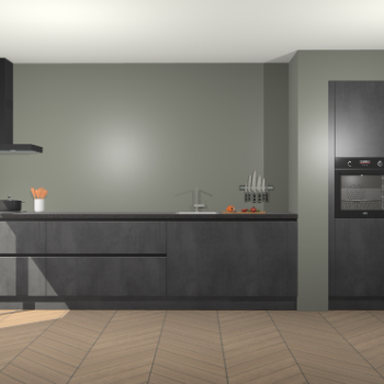 Beton Zwarte greeploze keuken Calgary 86703