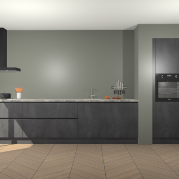 Beton Zwarte greeploze keuken Calgary 86709