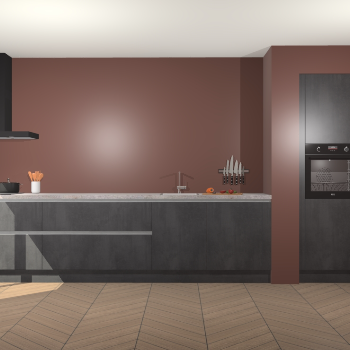 Beton Zwarte greeploze keuken Calgary 86712