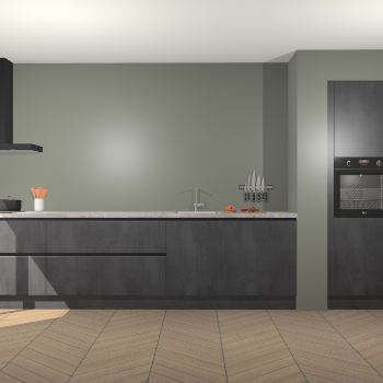 Beton Zwarte greeploze keuken Calgary 86715