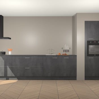 Beton Zwarte keuken Calgary 86717