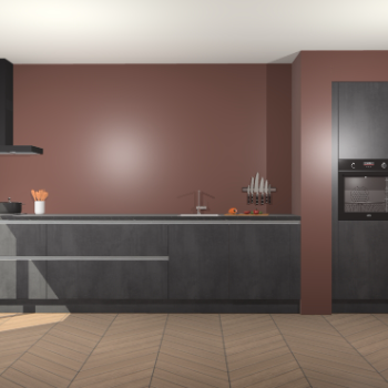 Beton Zwarte greeploze keuken Calgary 86718