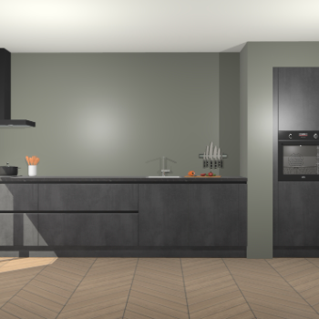 Beton Zwarte greeploze keuken Calgary 86721