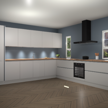 Zijdegrijze greeploze keuken Solola 86898