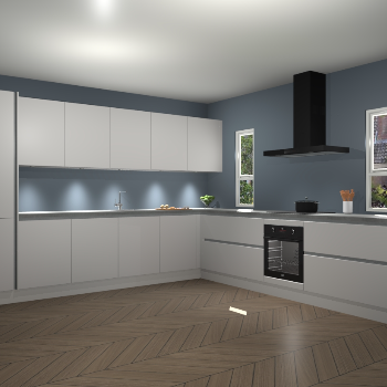 Zijdegrijze greeploze keuken Solola 86904