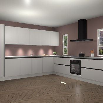 Zijdegrijze greeploze keuken Solola 86907