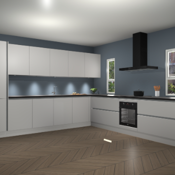 Zijdegrijze greeploze keuken Solola 86910