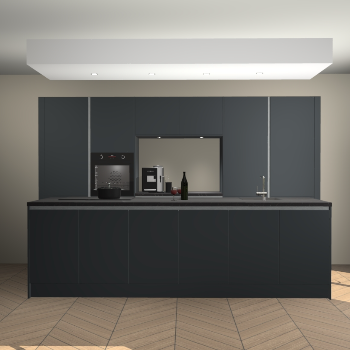 Onyxgrijze greeploze keuken Lodz 66529