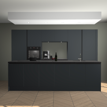 Onyxgrijze greeploze keuken Lodz 66532