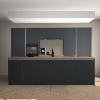 Onyxgrijze greeploze keuken Lodz 66304