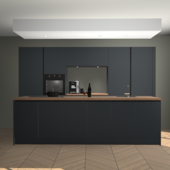 Onyxgrijze greeploze keuken Lodz 66312