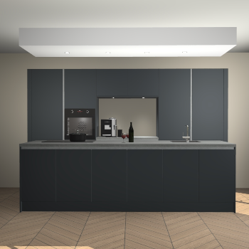 Onyxgrijze greeploze keuken Lodz 66321