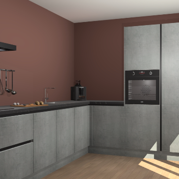 Beton Parelgrijs greeploze keuken Portland 79020