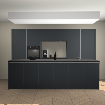 Onyxgrijze greeploze keuken Lodz 66327