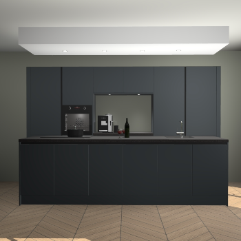 Onyxgrijze greeploze keuken Lodz 66330