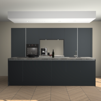 Onyxgrijze greeploze keuken Lodz 66422