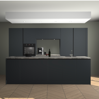 Onyxgrijze greeploze keuken Lodz 66430