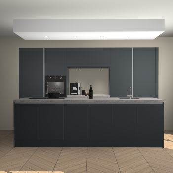 Onyxgrijze greeploze keuken Lodz 66437