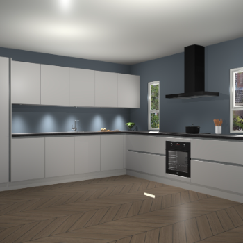 Zijdegrijze greeploze keuken Solola 86931