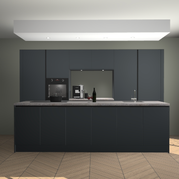 Onyxgrijze greeploze keuken Lodz 66445