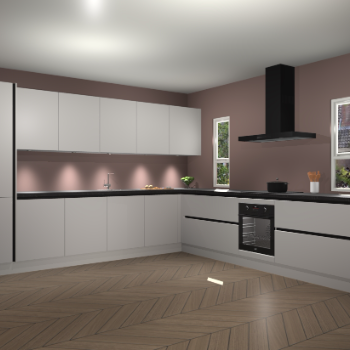 Zijdegrijze greeploze keuken Solola 86934