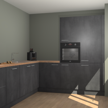 Beton Zwarte keuken Portland 79148