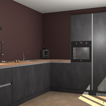 Beton Zwarte greeploze keuken Portland 79150