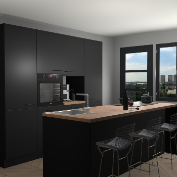 Zwarte keuken Santorini 91309