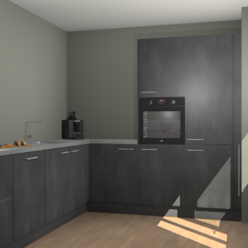 Beton Zwarte keuken Portland 79156