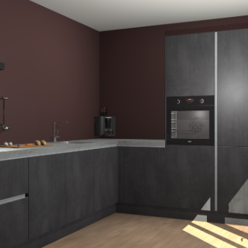 Beton Zwarte greeploze keuken Portland 79158