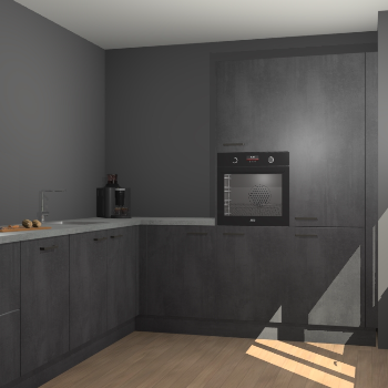 Beton Zwarte keuken Portland 79161