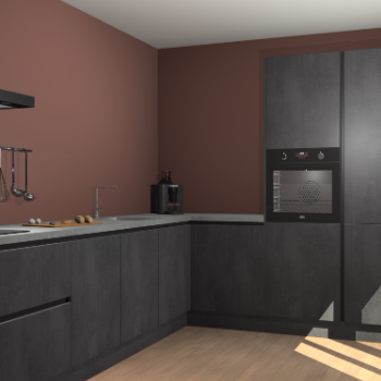 Beton Zwarte greeploze keuken Portland 79162