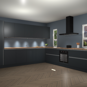 Onyxgrijze greeploze keuken Solola 87440