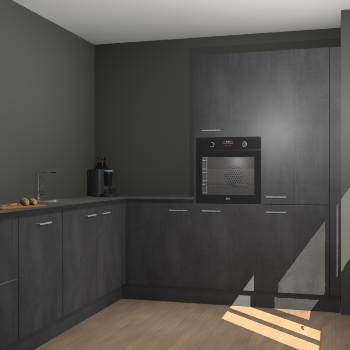 Beton Zwarte keuken Portland 79206