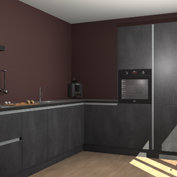 Beton Zwarte greeploze keuken Portland 79207