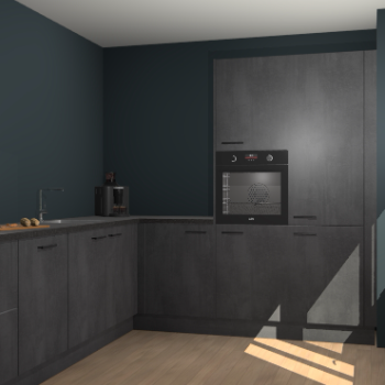 Beton Zwarte keuken Portland 79208