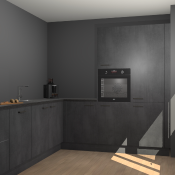 Beton Zwarte keuken Portland 79209