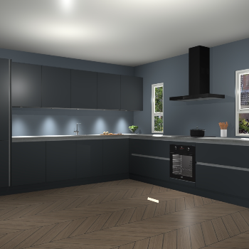 Onyxgrijze greeploze keuken Solola 87446