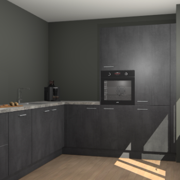 Beton Zwarte keuken Portland 79218